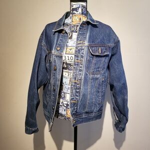 MENS WRANGLER RUGGED WEAR TRUCKER JACKET SIZE TAG UNREADABLE (SHD)